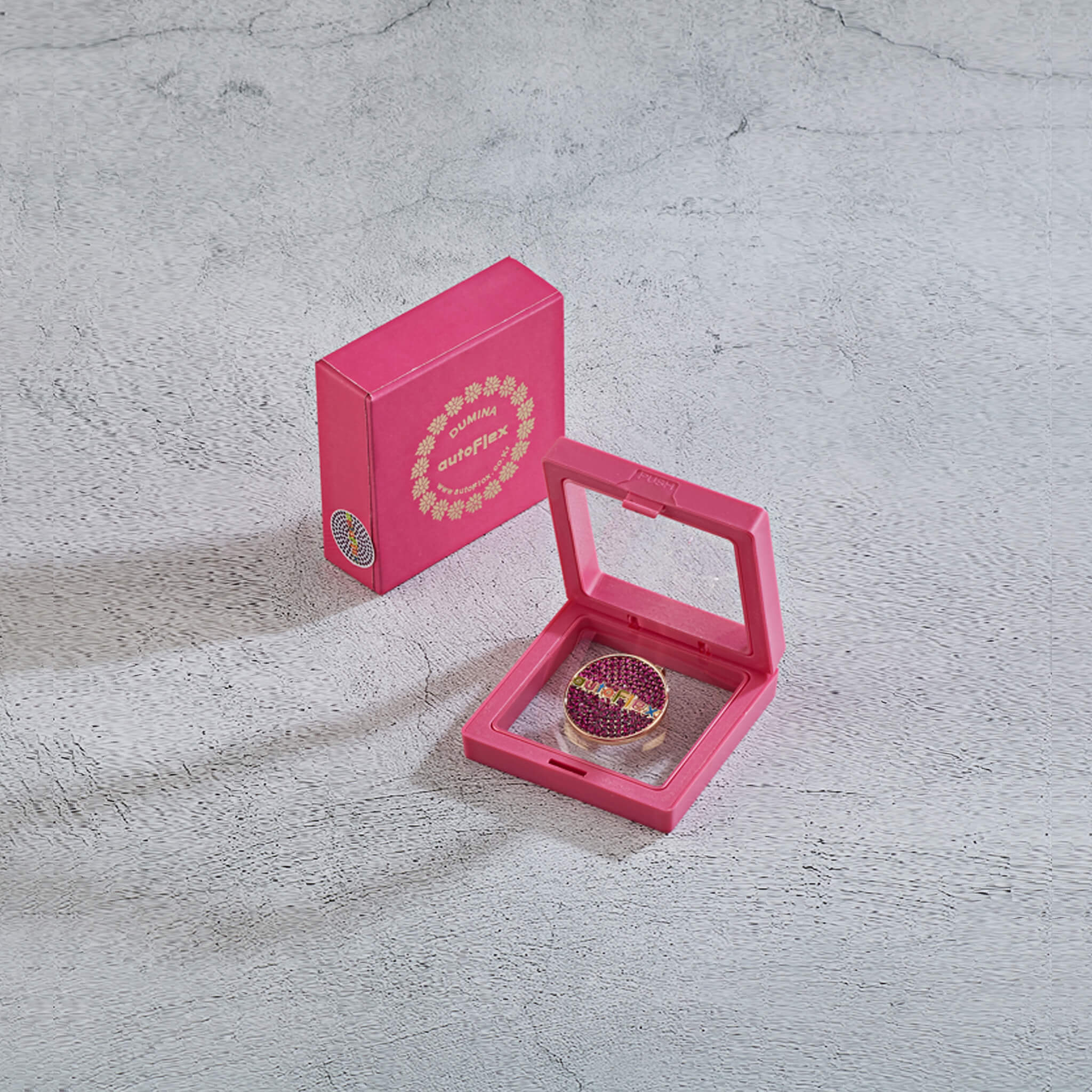 AutoFlex Premium Logo Pink Ball Marker With Gift Box